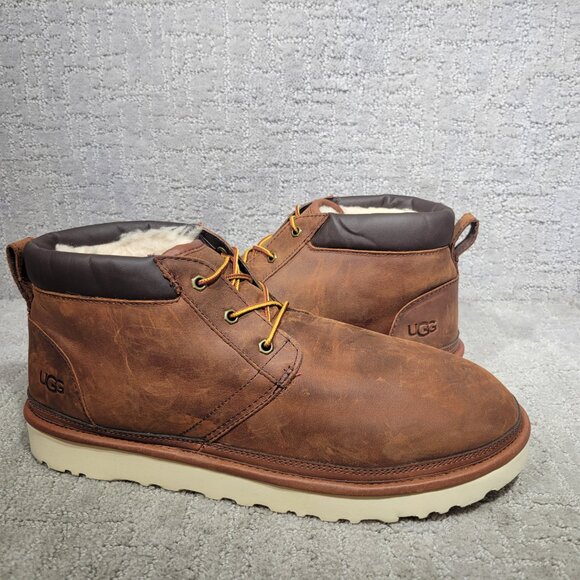 UGG Neumel 1106994 Mens Size US 13 Gingerbread Brown Leather Utility Chukka Boot - Picture 5 of 11